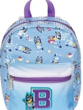 Bluey Kids Mini Backpack with Purple Accents - Blue Mini Backpack